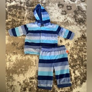 Magnetic Me Navy and Aqua Striped Toddler Hoodie Set